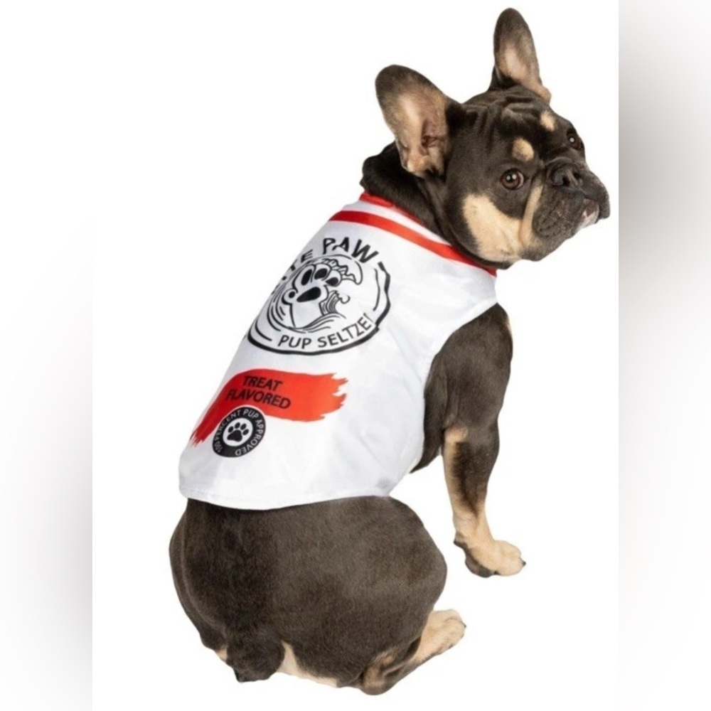 Pup Seltzer Dog Costume - Red and White l/xl